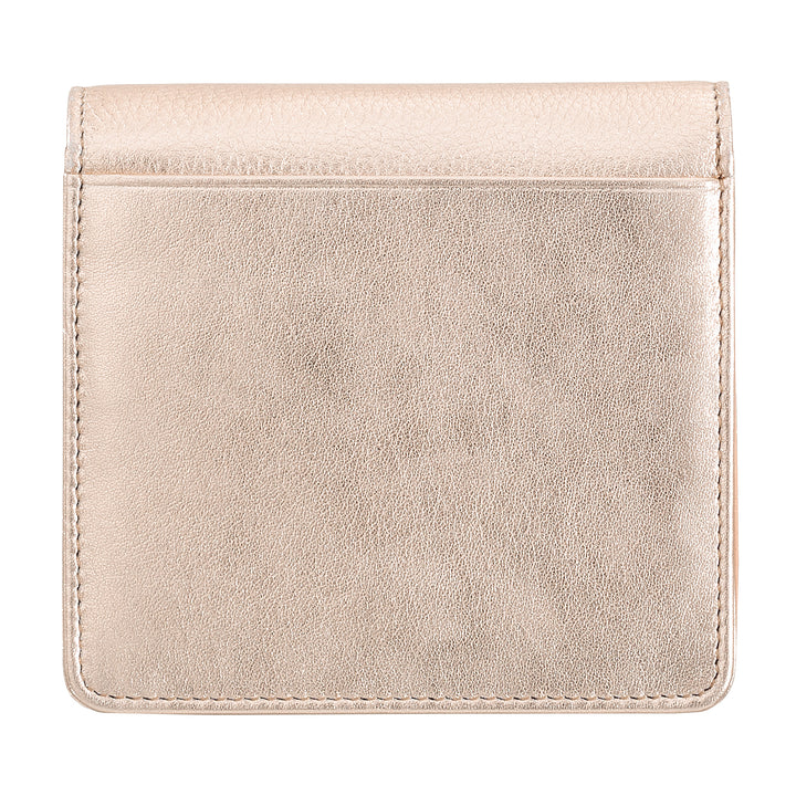 DUDU Kleine, ultrakompakte, farbenfrohe Damenbrieftasche aus Leder mit RFID-Schutz, Innenreißverschluss und 8 Kartenfächern