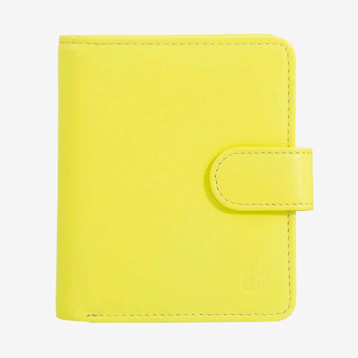 DUDU lille læderpung til kvinder med møntpung med lynlås, kompakt pung pung med knaplukning, seddelholder, kortholder og RFID-beskyttelse