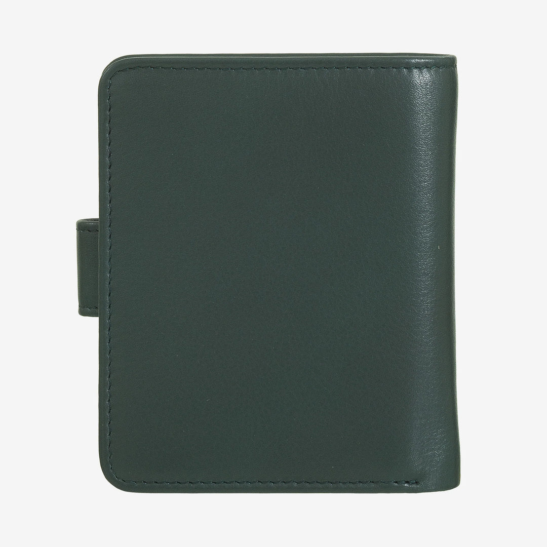 DUDU Kleine Damen-Geldbörse aus Leder mit Reißverschluss, Münzbörse, kompakte Geldbörse mit Knopfverschluss, Geldscheinhalter, Kartenhalter und RFID-Schutz