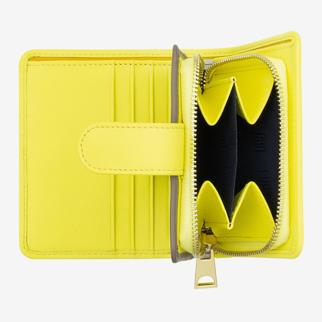 DUDU lille læderpung til kvinder med møntpung med lynlås, kompakt pung pung med knaplukning, seddelholder, kortholder og RFID-beskyttelse