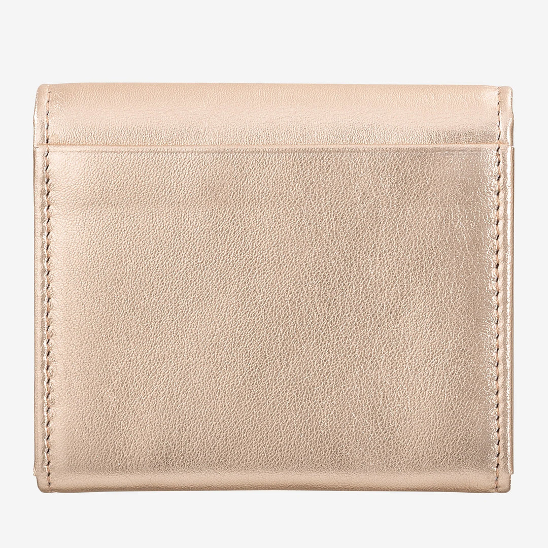 DUDU Cartera Mini Slim para Mujer de Piel Auténtica con Monedero con Cremallera, Cierre de Botón, Cartera Compacta de Color