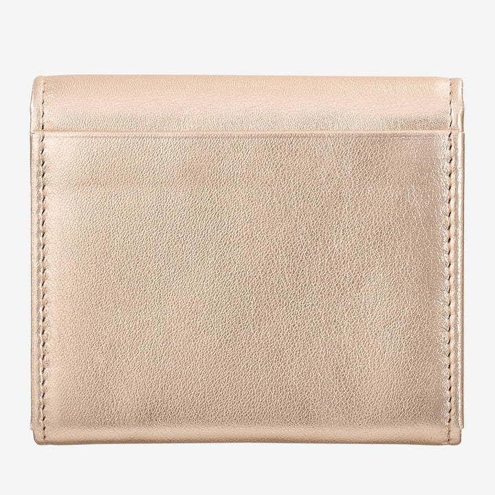 DUDU Cartera Mini Slim para Mujer de Piel Auténtica con Monedero con Cremallera, Cierre de Botón, Cartera Compacta de Color