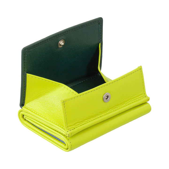 Dudu Small Men's Leather Portefeuille, portefeuille pour femmes, conception compacte avec billets et portes des portes des cartes