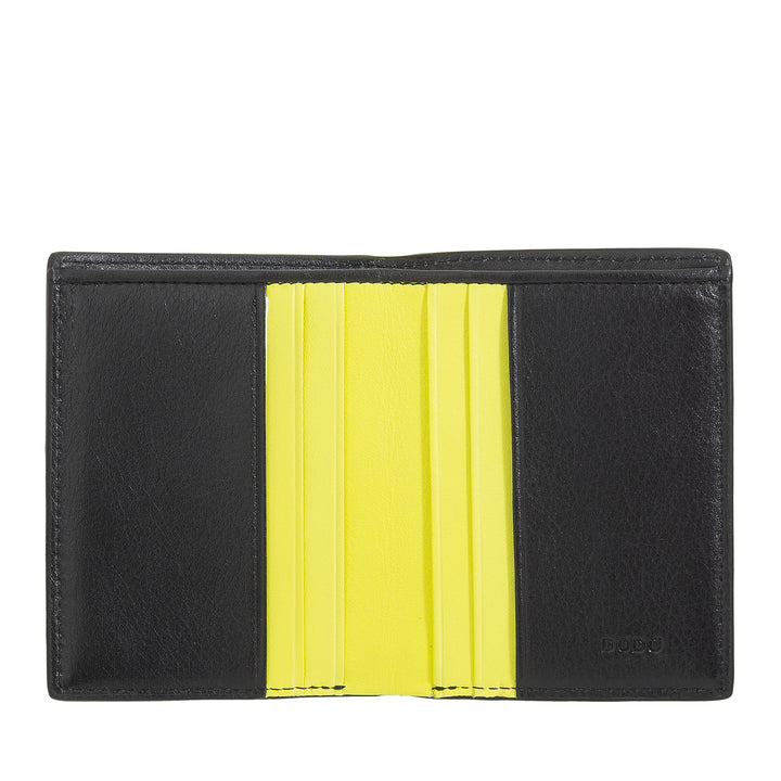 Dudu Wall kleine Mann Frau in Leder - kompakte Tasche und minimale Taschenbrieftasche, elegant mit Fächern für Karten und Banknoten