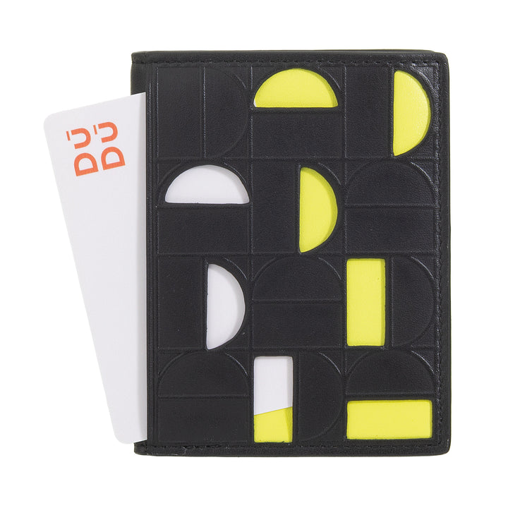 Dudu Wall kleine Mann Frau in Leder - kompakte Tasche und minimale Taschenbrieftasche, elegant mit Fächern für Karten und Banknoten