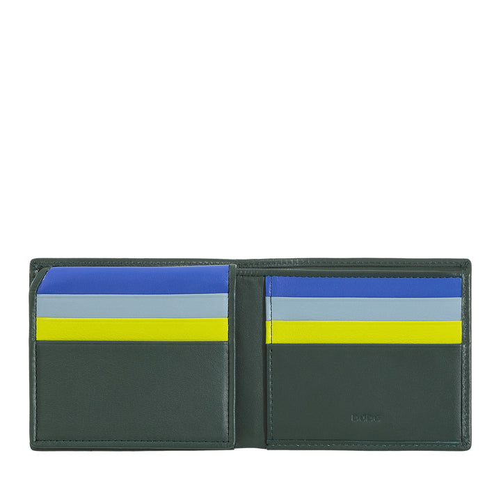 DuDu Cartera pequeña RFID para hombre Multicolor Leather Tarjetas de soporte Tarjetas de tarjeta