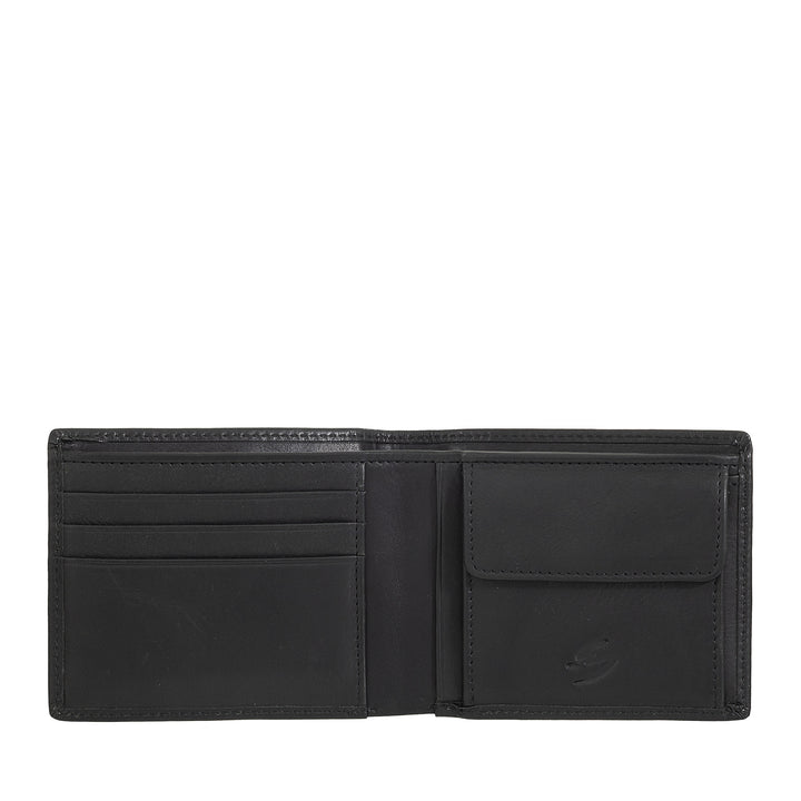 Nuvola leather small leather wallet with leather with door carriers - compact and elegant with cards compartments, cards and banknotes, slim design