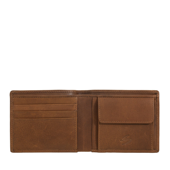 Nuvola leather small leather wallet with leather with door carriers - compact and elegant with cards compartments, cards and banknotes, slim design