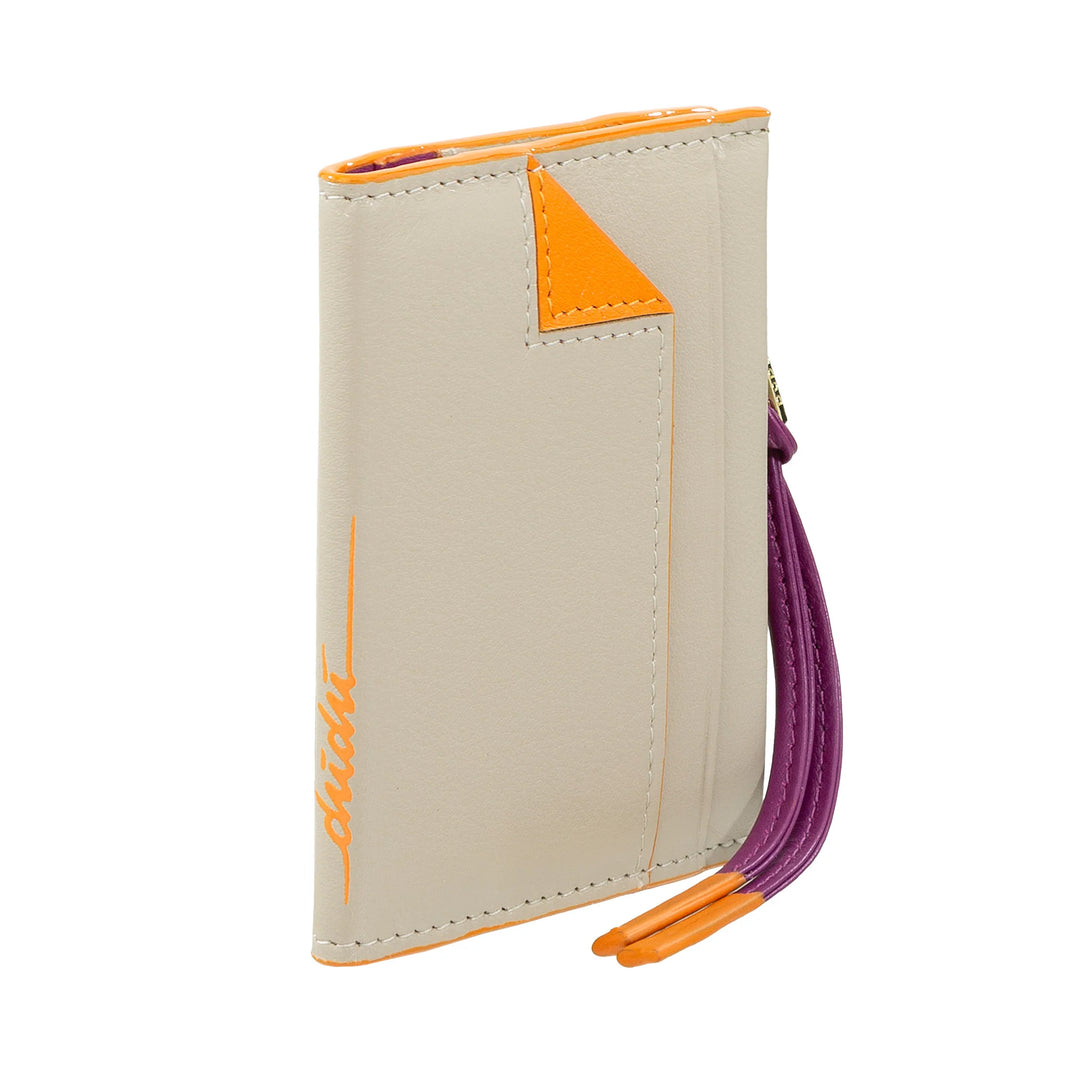 Γυναικείο πορτοφόλι DUDU Small Leather Card Holder - Slim Compact Card Holder with Zip for Coins, Compartments for Card, Documents, Suitable for Small Bag