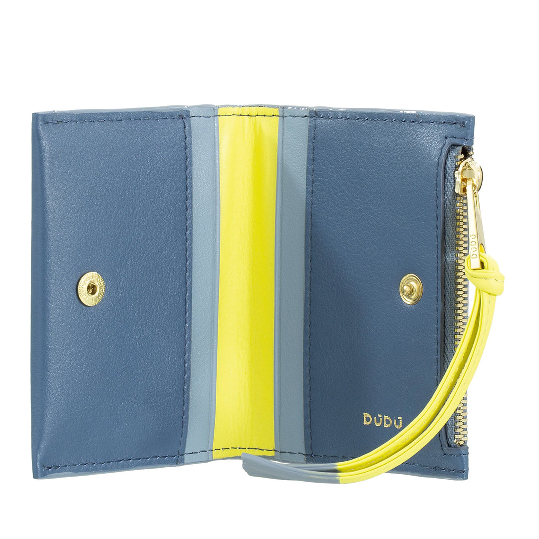 Γυναικείο πορτοφόλι DUDU Small Leather Card Holder - Slim Compact Card Holder with Zip for Coins, Compartments for Card, Documents, Suitable for Small Bag