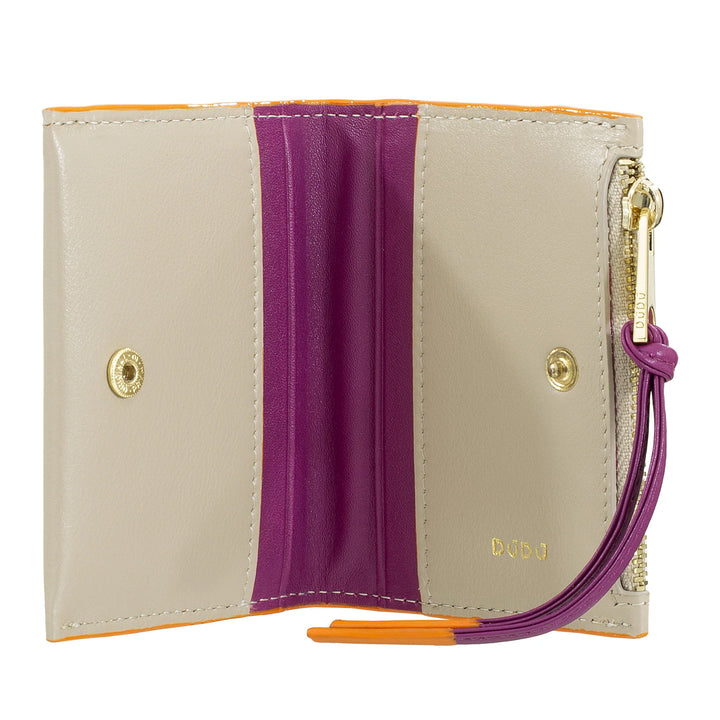 Γυναικείο πορτοφόλι DUDU Small Leather Card Holder - Slim Compact Card Holder with Zip for Coins, Compartments for Card, Documents, Suitable for Small Bag