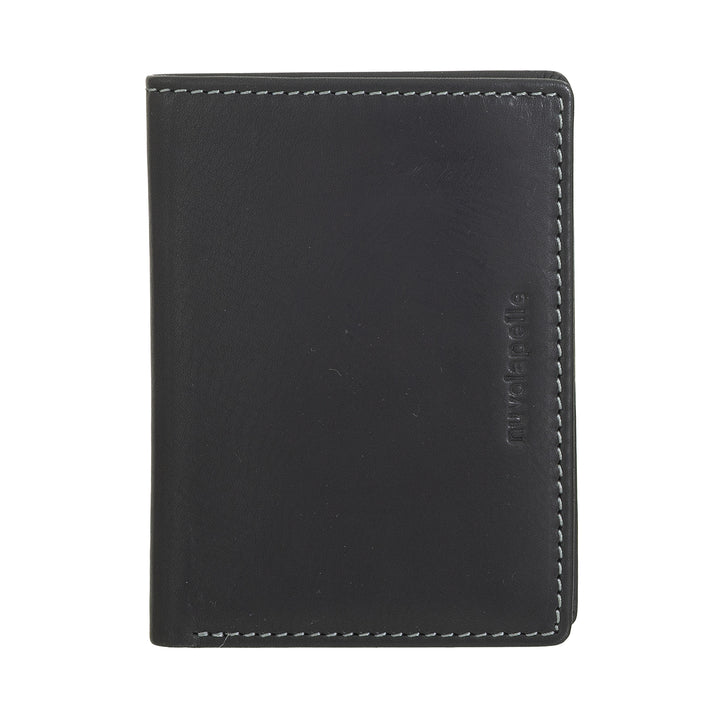 Small men's leather wallet cloud in leather - compact and elegant holder, pockets for documents and banknotes, pocket slim design