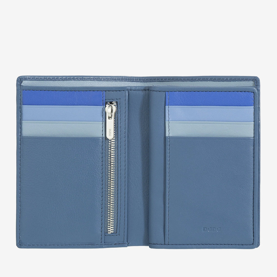 DUDU RFID-portemonnee voor heren van veelkleurig leer met ritssluiting