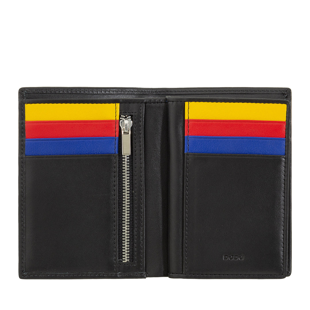 Dudu herrplånbok för RFID -bok i flerfärgad läder med blixtnedslag
