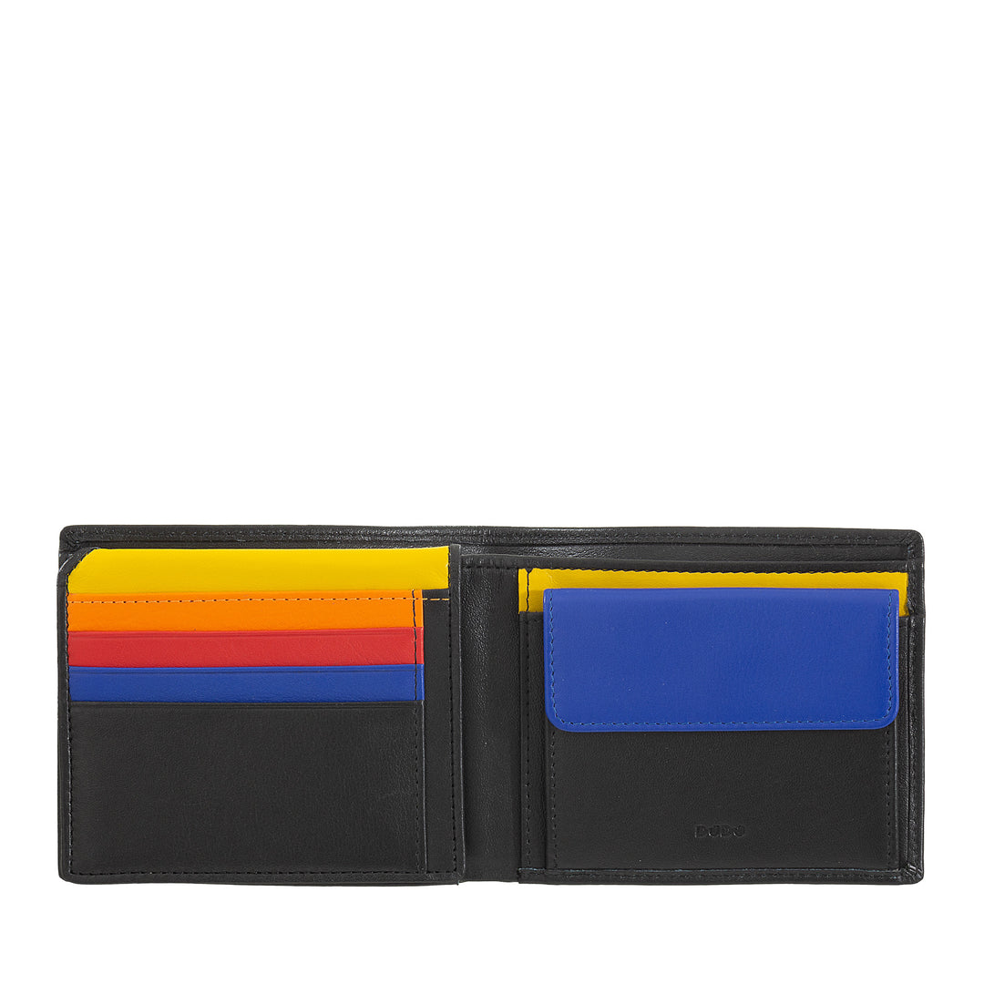 Dudu veelkleurig lederen multicolor portemonnee ondertekend RFID -man