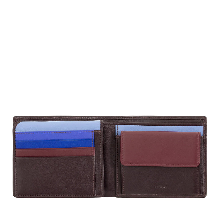 Cartera de hombre DUDU Classic RFID de piel multicolor firmada