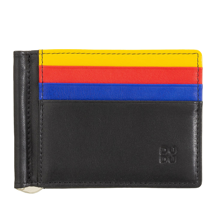 DUDU men's wallet with leather clothes in leather holder credit cards clip thin banknotes tile holder