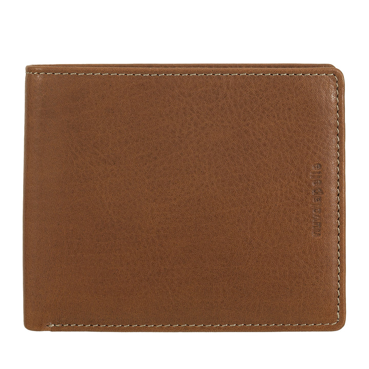 Nuvola leather wallet in leather in leather with holder - elegant classic portfolios with cards disappears, retina pocket and double compartment banknotes