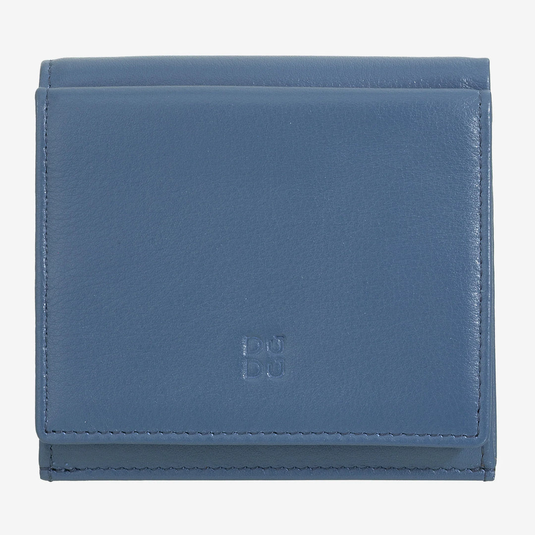 DUDU Wielokolorowy skórzany portfel RFID na karty i monety