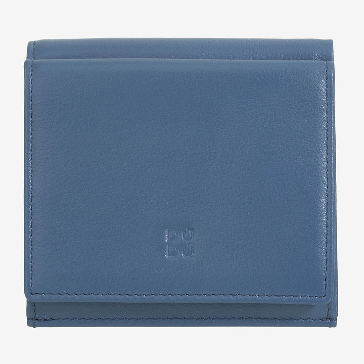 DUDU Wielokolorowy skórzany portfel RFID na karty i monety