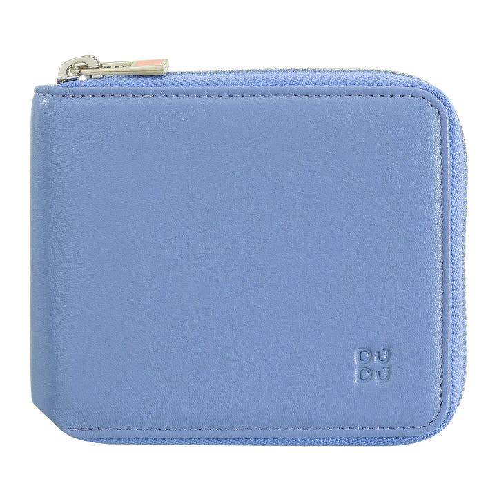 DUDU Portafoglio Uomo RFID in Pelle Portamonete con Cerniera Zip Esterna Piccolo con 6 Slot Carte