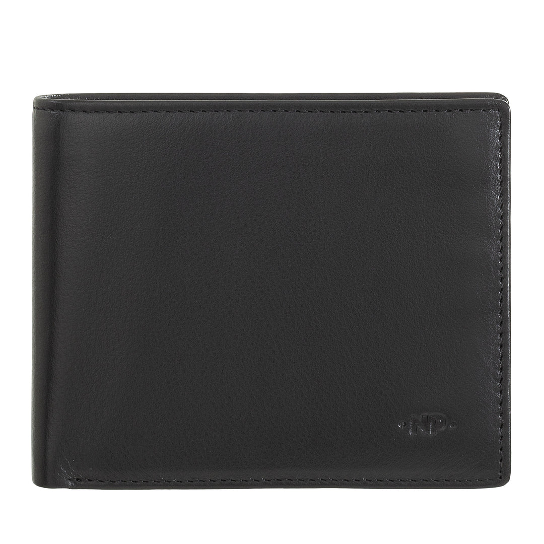 Portefeuille en cuir classique pour homme avec porte-monnaie et porte-cartes de crédit