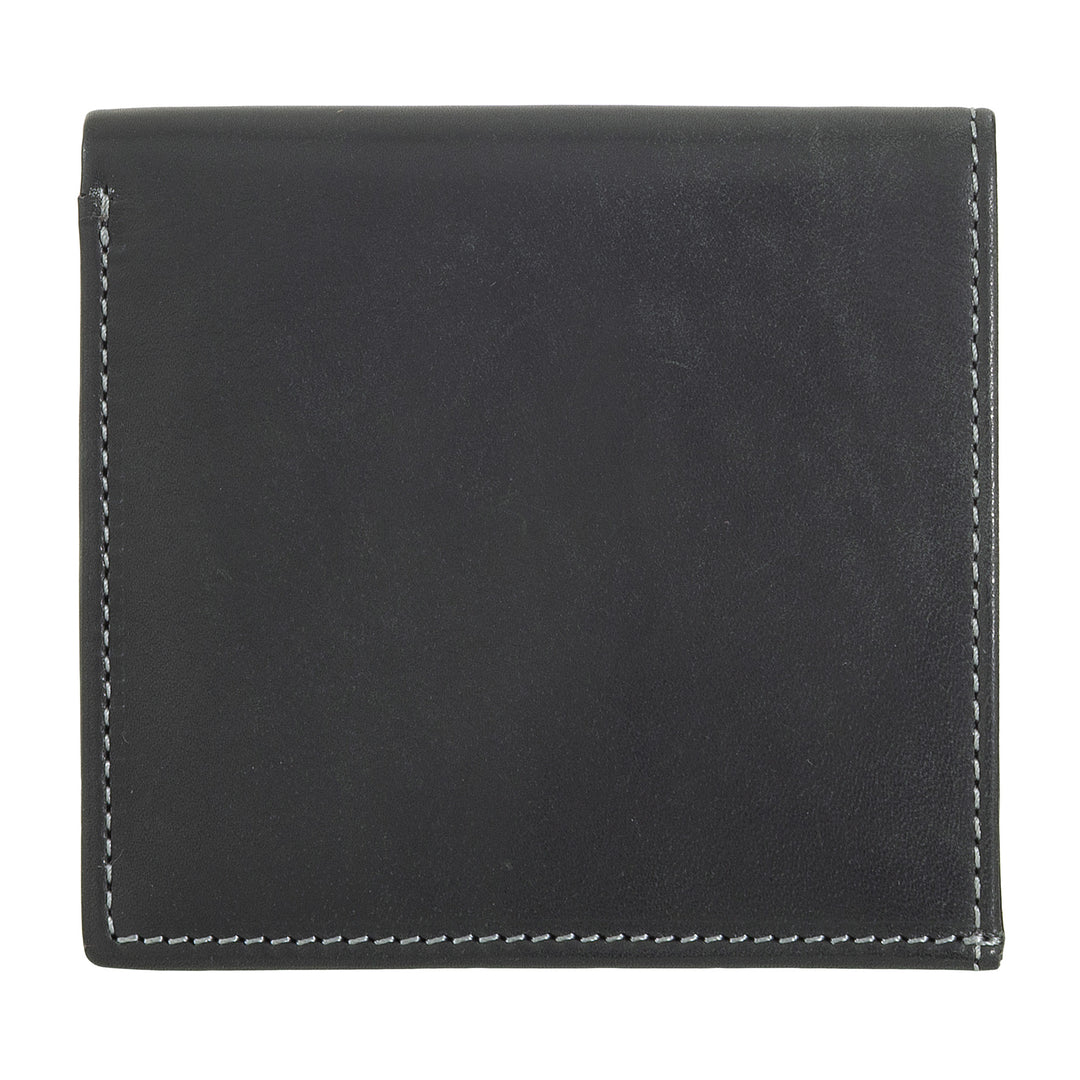 Nuvola Leather Wallet Men's Leather with cockpit carriers - Compact portfolio in real leather with card holder, banknotes and closing button - Classic and functional design
