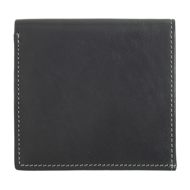Nuvola Leather Wallet Men's Leather with cockpit carriers - Compact portfolio in real leather with card holder, banknotes and closing button - Classic and functional design