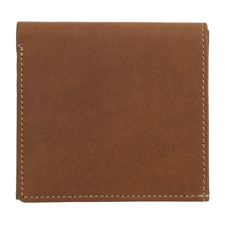 Nuvola Leather Wallet Men's Leather with cockpit carriers - Compact portfolio in real leather with card holder, banknotes and closing button - Classic and functional design