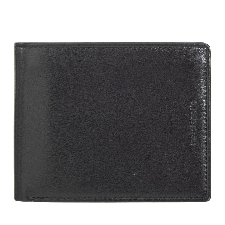 Nuvola leather classic men's leather wallet with door holder, real leather wallets holding credit cards, documents holder and banknotes