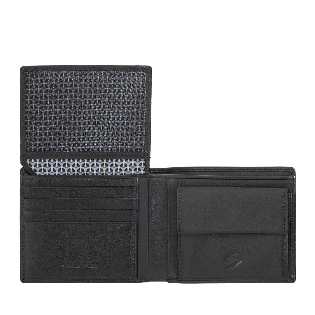 Nuvola leather classic men's leather wallet with door holder, real leather wallets holding credit cards, documents holder and banknotes