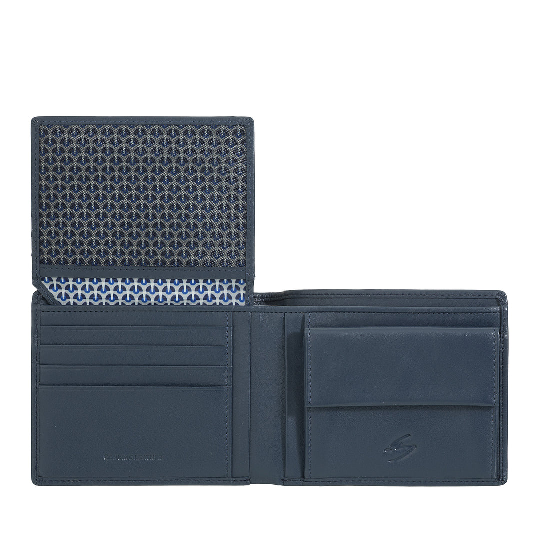 Nuvola leather classic men's leather wallet with door holder, real leather wallets holding credit cards, documents holder and banknotes