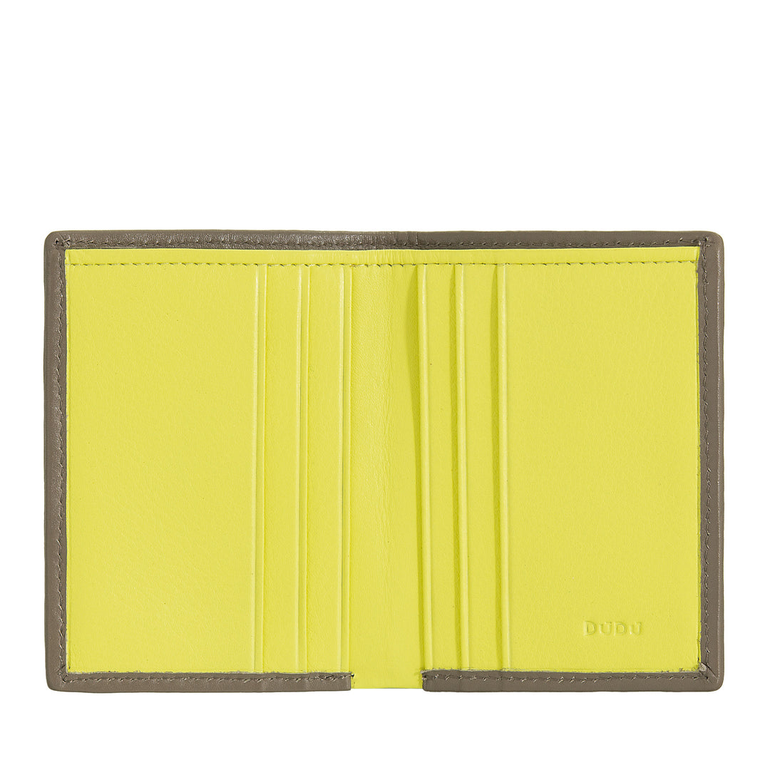 DUDU Portafoglio Piccolo Uomo in Pelle Intrecciata – Elegante e Sottile, Portafoglio Slim Porta Carte Tessere, Banconote e Documenti