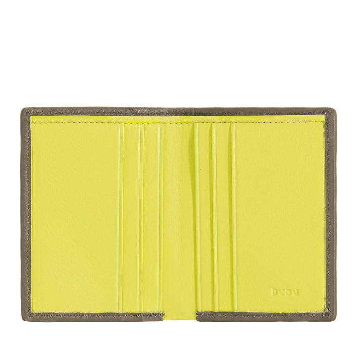 DUDU Portafoglio Piccolo Uomo in Pelle Intrecciata – Elegante e Sottile, Portafoglio Slim Porta Carte Tessere, Banconote e Documenti