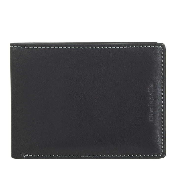Nuvola leather wallet slim in leather leather leather - small thin portfolio in real leather with compartments for cards and banknotes - compact and light design