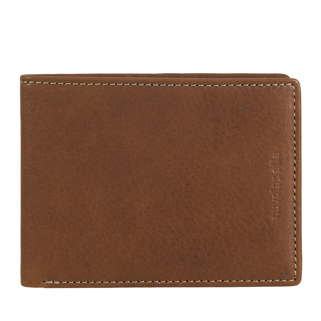 Nuvola leather wallet slim in leather leather leather - small thin portfolio in real leather with compartments for cards and banknotes - compact and light design