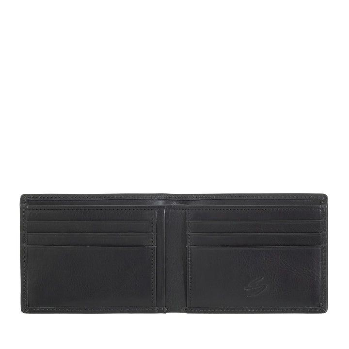 Nuvola leather wallet slim in leather leather leather - small thin portfolio in real leather with compartments for cards and banknotes - compact and light design