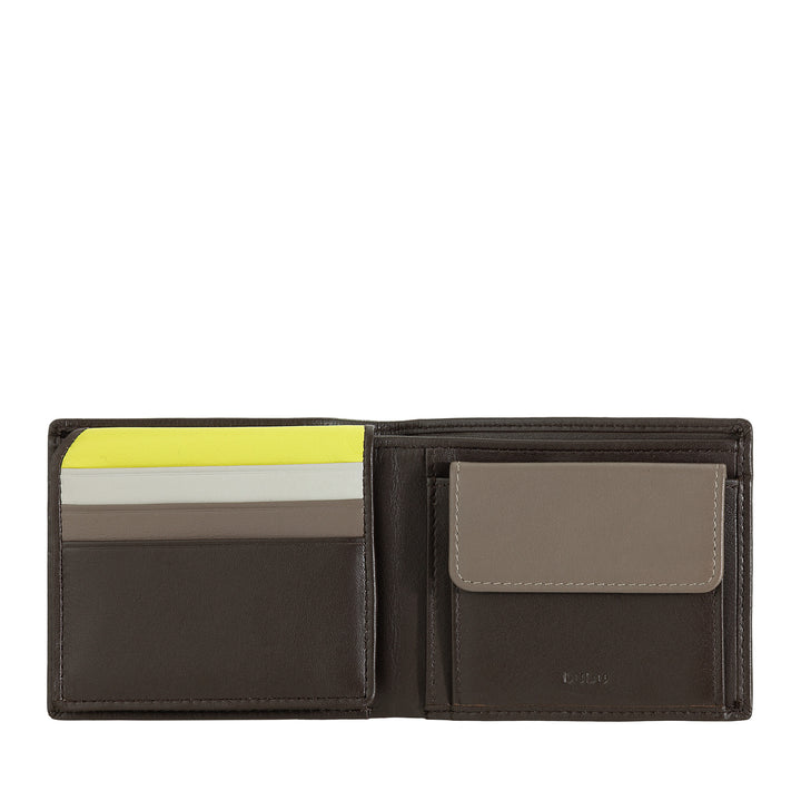 Dudu Small Rfid Men's Leather Men's Portfolio con portavasos