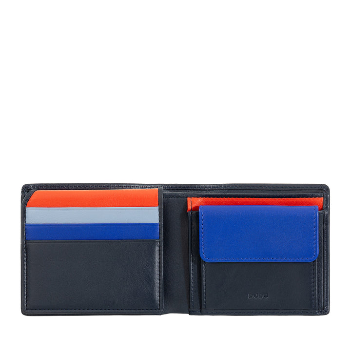 DUDU Small Men's RFID Leather Wallet with Coin Wallet