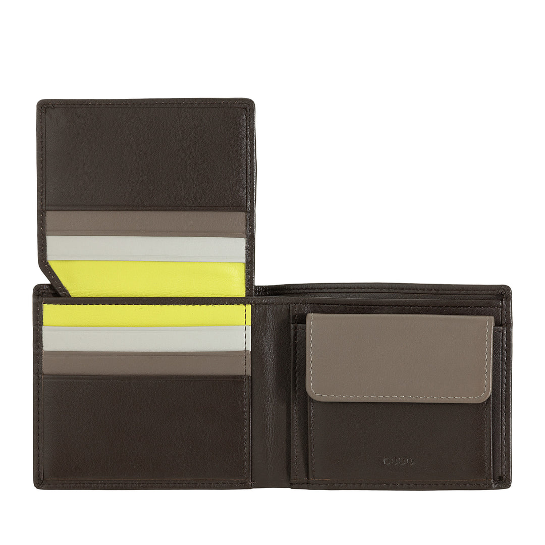Dudu Small Rfid Men's Leather Men's Portfolio con portavasos