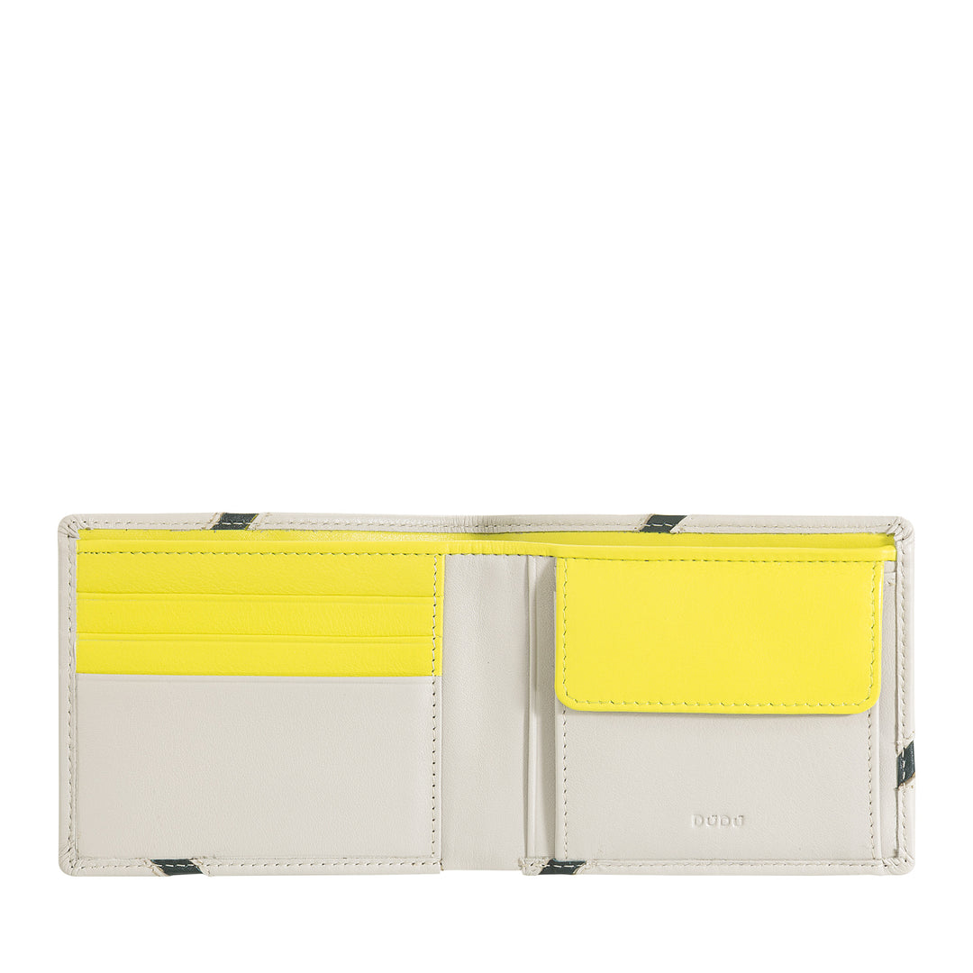 Billetera para hombres de cuero compacto Dudu - Diseño inspirado en el tenis - cartera pequeña con portavasos, bolsillos para tarjetas y billetes