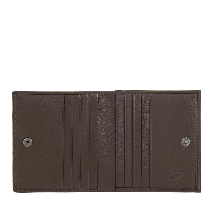 Cartera pequeña para hombre Nuvola Pelle de piel de napa con monedero y tarjetero