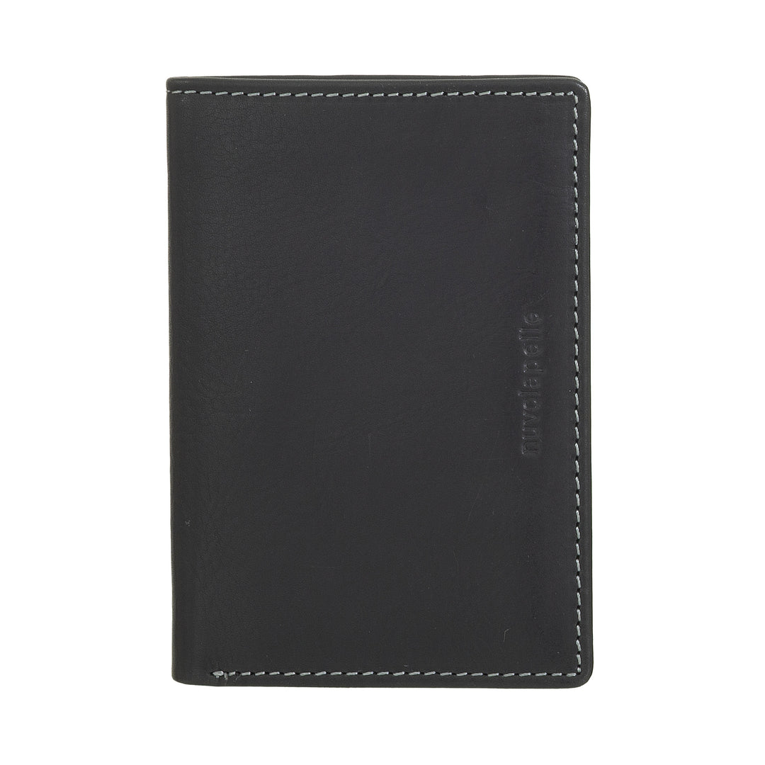 Nuvola Leather Wallet Small men of real leather, slim holder portfolio with rear zip, pocket, compact wallet