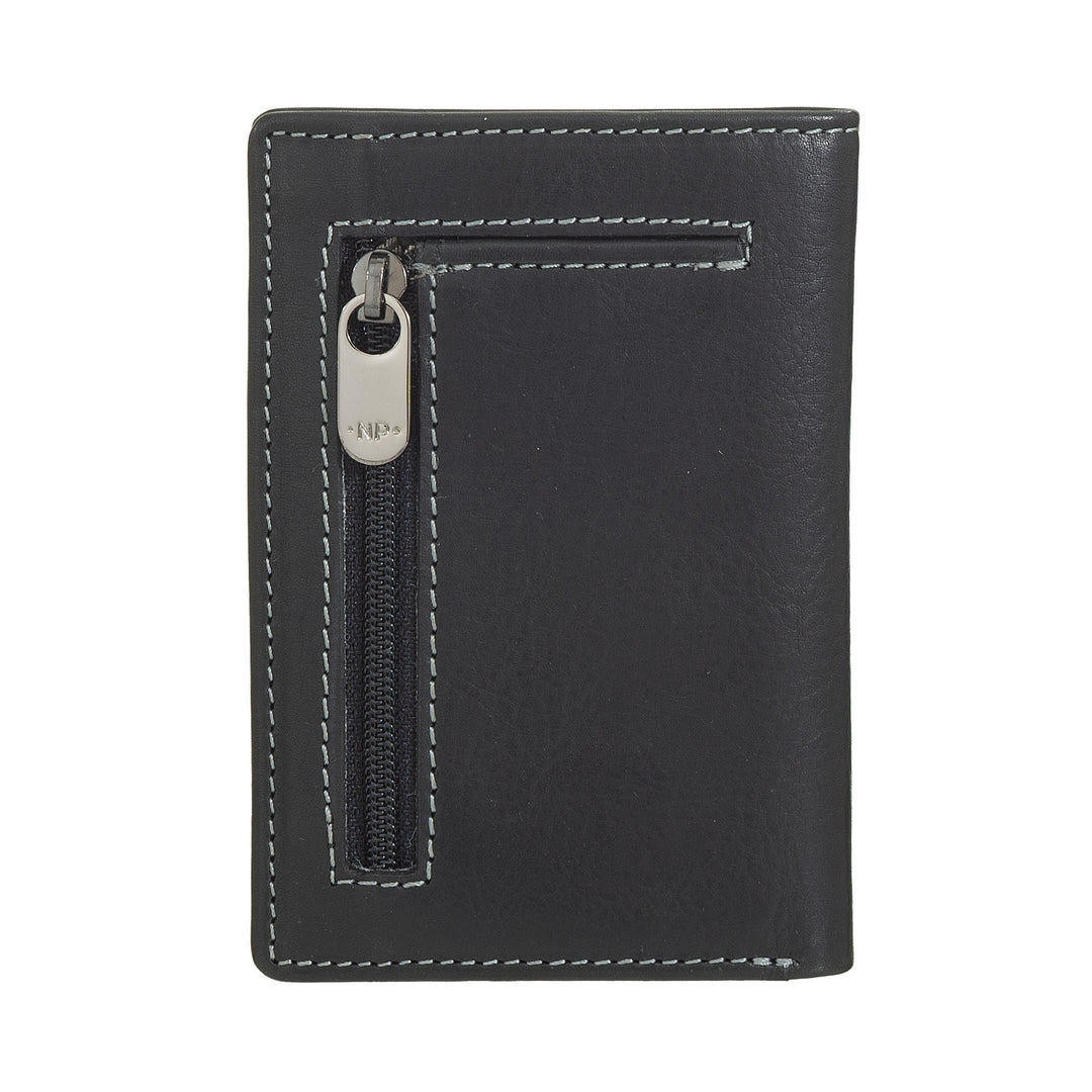 Nuvola Leather Wallet Small men of real leather, slim holder portfolio with rear zip, pocket, compact wallet