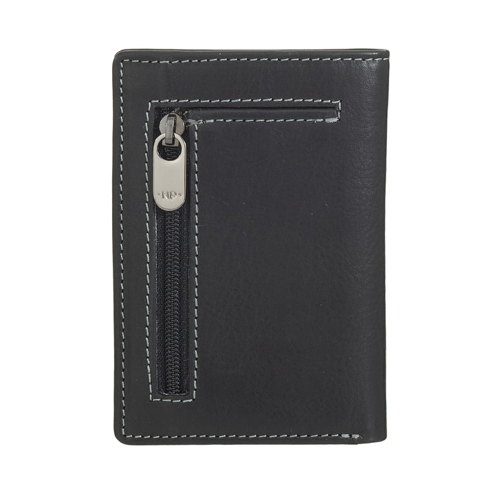 Nuvola Leather Wallet Small men of real leather, slim holder portfolio with rear zip, pocket, compact wallet