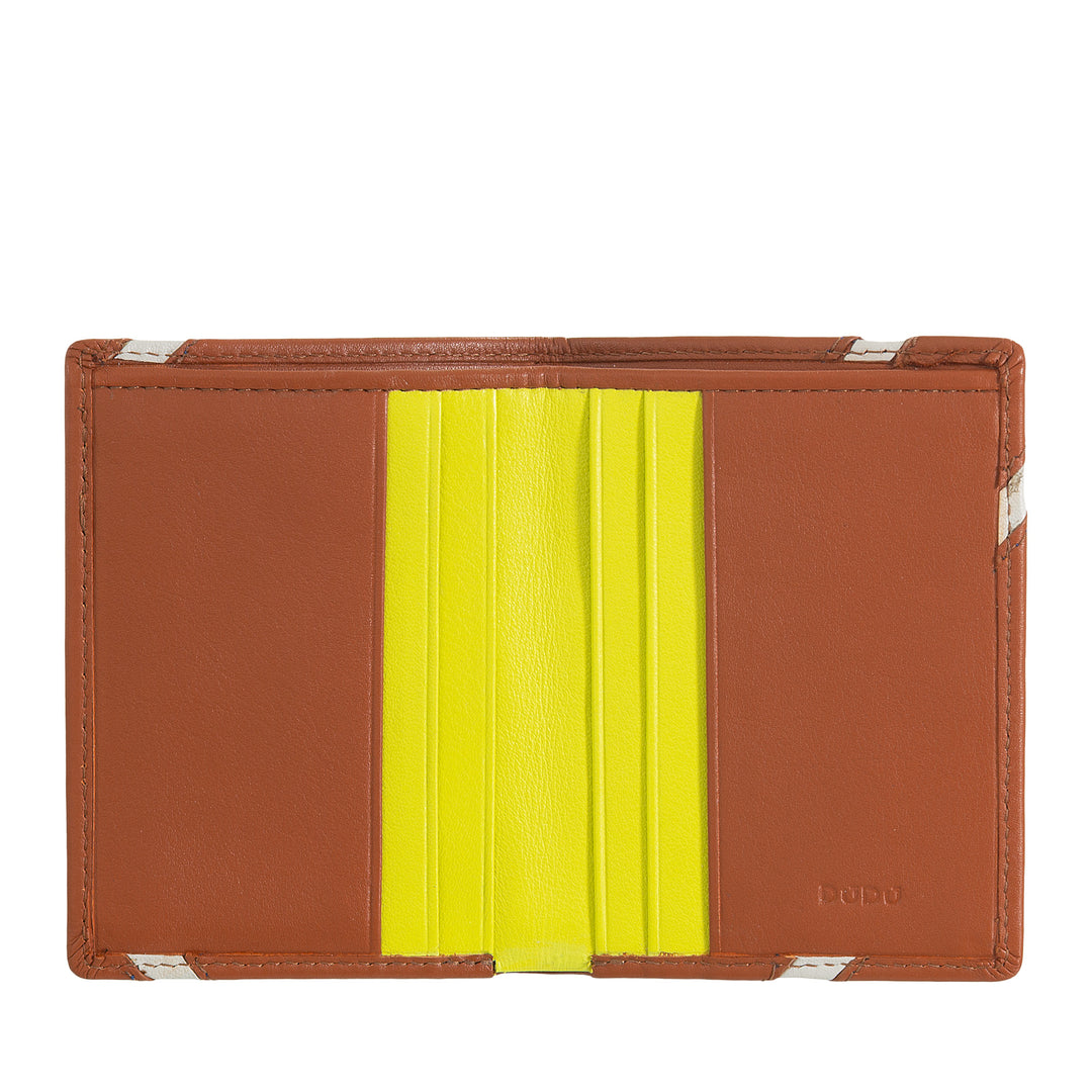 DUDU Wallet Small Slim True Leder - Design -Tennis mit Packkarten und Banknoten - kompakt und original