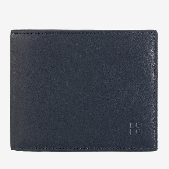 DUDU Men's RFID credit card wallet in genuine leather with 8 banknote cards