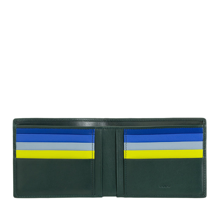 DUDU men's portfolio RFID Credit cards in real leather from 8 banknotes holder cards