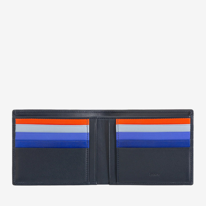 DUDU Men's RFID credit card wallet in genuine leather with 8 banknote cards