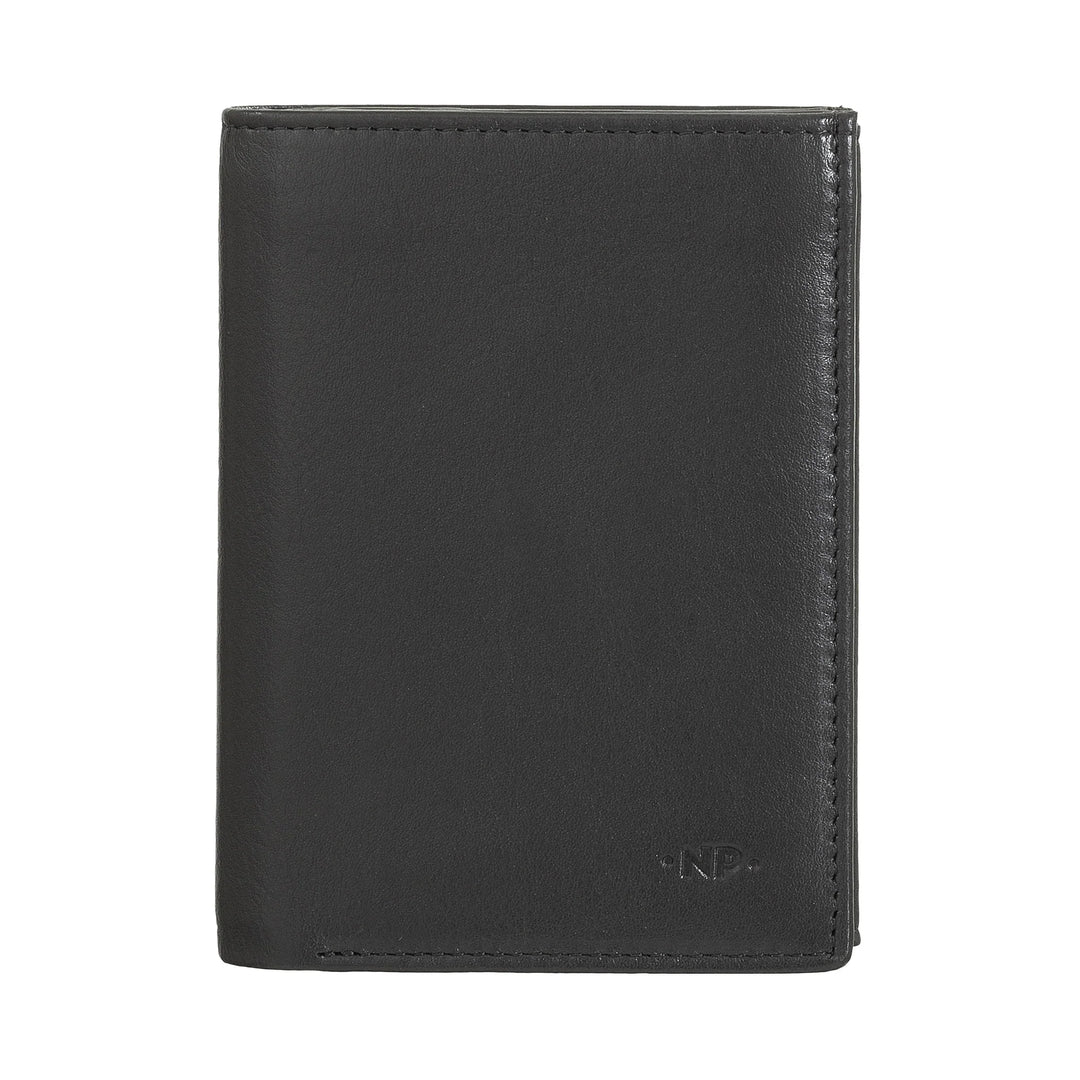 Cartera vertical para hombre Nuvola Pelle en piel de napa con monedero y tarjetero